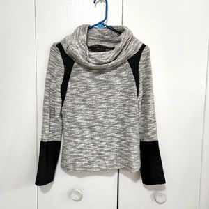 Original Canadian designer grey/white and black funnel neck sweater.